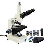 OMAX 40X-2500X Phase Contrast Trinocular Compoud LED Siedentopf Microscope with Plan Phase Contrast Objectives