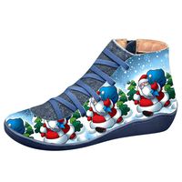 Women's Ankle Boots Ladies Leather Retro Lace up Side Zip Vintage Booties Flat Heel Arch Support Shoes