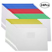 Wankko 24pcs Plastic Poly Zip Envelope File Folder Bags,Letter Size,5 Color