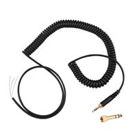 Hakeeta Coiled Audio Cable for Beyerdynamic DT 770/ 770Pro/ 990/ 990Pro Earphones, Audio Cable Replace Headphones Audio Spring Wire Coil Cable 3.5mm and 6.5mm Plug Black