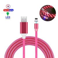 HCYdarker 3.3ft/1m Magnetic Charger Cable, LED Flowing Lighting USB Fast Charger Cord Compatible with Phone 11 Pro Max XS XR X 8 Plus 7 Plus 6S 6 Plus Se 5, iPad iPod (Pink)