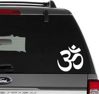 Aum Om Yota Buddhist Sign Symbol Vinyl Decal Sticker For Wall Decor, Windows, Laptop, Car, Truck, Motorcycle, Vehicles (Size-6 inch/15 cm Tall) - (Gloss WHITE Color)