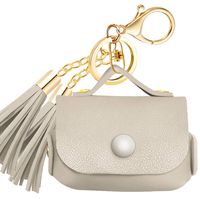 JuQBanke Leather AirPods Pro Case, Protective Cover Compatible for Apple AirPods 3 Wireless Charging Case Headphones EarPods, Ultra-Thin Soft Designer Leather Cover with Keychain Hook, White