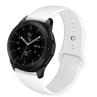 NAHAI Band Compatible with Samsung Galaxy Watch 42mm, Galaxy Watch Active, Gear Sport, 20mm Soft Silicone Replacement Strap Resistant Sport Wristbands for Women Men, Small, White