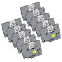 P PUTY Compatible Label Tape TZe TZ Labeling Tape Standard Laminated TZe-231 for Brother P-Touch PT-D210 PT-H110 PT-300B 1/2 inch (12mm) 26.2 Feet (8 M), 10-Pack