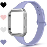 TreasureMax Compatible with Fitbit Blaze Bands for Women/Men,Soft Silicone Thin Narrow Replacement Slim Bands with Metal Frame for Fitbit Blaze.