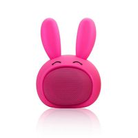 Mini Bluetooth Speaker Wireless Portable Cute Bunny with Squishy Ears (Fuschia Pink)