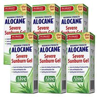 Alocane Severe Sunburn Gel, with Lidocaine, Vitamin E & Brazillian Aloe, Pain, Itch, After Sun Relief Help Soothe, Repair, Cool & Heal Sun Burned Skin, Alcohol Free Non-Irritating, 2.5 oz, Pack of 6