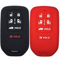 Ezzy Auto Black and Red Silicone Key Fob Case Key Covers Key Jacket Skin Protector fit for 2014-2016 Honda Odyssey EXL