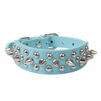 Axchongery Pet Collars, Adjustable Dog Rivet Spiked Studded Neck Strap Puppy Necklace (Blue, XS = 2.5cm37cm)