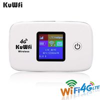 KuWFi 4G LTE Mobile WiFi Hotspot Unlocked Wireless Internet Router Devices with SIM Card Slot for Travel Support B1/B3/B38/B39/B41 in Europe Caribbean South America Africa