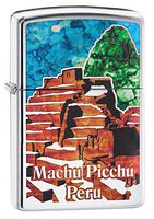 Zippo Machu Picchu Peru High Polish Chrome Pocket Lighter
