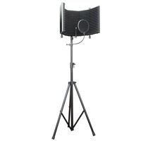 AxcessAbles SF-101KIT Recording Studio Microphone Isolation Shield w/Stand (Black) 180 degree coverage, 4ft to 6ft 6" height Adjustable Stand Compatible w/Blue Yeti, AT2020, AKG, Rode Microphones