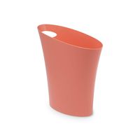 Umbra Skinny Sleek & Stylish Bathroom Trash, Small Garbage Can, Wastebasket for Narrow Spaces at Home or Office, 2 Gallon Capacity, Single Pack, Coral Pink
