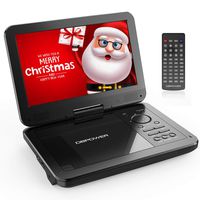 【Upgraded】 DBPOWER Portable DVD Player with 10.5'' Swivel Screen, Supports SD Card/USB/CD/DVD with AV in/Out and Earphone Port, 5-Hour Built-in Rechargeable Battery, Suitable for Car Headrest Mount