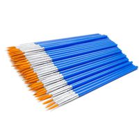 Miconate Children's Art Paintbrushes,14cm Little Painting Brushes for Kids with Round Tip Blue (50pcs with Round Tips)