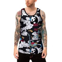 Personality Mens 3D Print Whale Casual Slim Short-sleeved Shirt Top Blouse