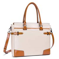 Leather Briefcase Messenger 15.6 Inch Laptop Satchel Bags for Women Business Shoulder Bag by Enmain