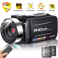 Camcorder Video Camera Full HD 1080p 30FPS Camcorder Camera 24MP 18x Digital Zoom 3''  IPS 270° Rotation Screen Vlogging Camera with Remote Control And Pause Function