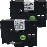 NEOUZA 2PK Compatible for Brother P-Touch Laminated Tze Tz Label Tape Cartridge 9mm x 8m (TZe-125 White on Clear)