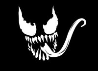 MARVEL COMICS VENOM SPIDER w/ TONGUE VINYL STICKERS SYMBOL 5.5" DECORATIVE DIE CUT DECAL FOR CARS TABLETS LAPTOPS SKATEBOARD - WHITE