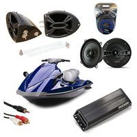 Compatible with Yamaha Waverunner PWC Kicker KS525 & PXA300.4 Amp 5.25" Black Speaker Pods New