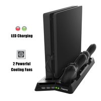 Insten For PS4 Vertical Cooling Stand Charging Station, Dual Controller Charger Dock, Extra 3 USB Charging Ports, Bulit-in Cooler Fan For PS4 / PS4 Slim Console DualShock 4 Wireless Controller