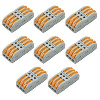 TUOREN Lever-nuts Conductor Compact Splicing Wire Connectors Box for 3 Circuit Inline Splices-8pcs