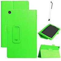 Iusun for Amazon Kindle Fire HD 8'' 8thTablet Case,Lightweight Shockproof Case Cover Hybrid Rubber Trifold Stand PU+Leather Magnetic Solid Protective Shell/Skin (Green)