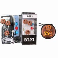 Hosston BTS Headphones and Earphone Case Set, Kpop BTS Bangtan Boys Cute Cartoon Earphone Earbuds Music Headphones with Kawaii Durable Headset Case Best Gift for A.R.M.Y(KOYA)
