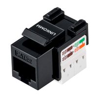 LINKOMM 25-Pack RJ45 Cat5e UTP Unshielded Keystone Jack with Punch Down Palm Holder (Black)