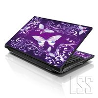 LSS 15 15.6 inch Laptop Notebook Skin Sticker Cover Art Decal Fits 13.3" 14" 15.6" 16" HP Dell Lenovo Apple Asus Acer Compaq (Free 2 Wrist Pad Included) Purple Butterflies