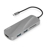 USB C Hub, JUANWE 6-in-1 USB C Adapter with 4K HDMI, PD Charging Port, 2 USB 3.0 Ports, SD/TF Card Reader, Portable USB Type-C Converter for MacBook Pro/Air, XPS, ChromeBook, etc, Black