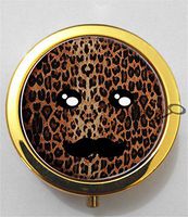 BlackKey Leopard Print Pattern 3-Compartment Decorative Pocket Gift Box Case Organizer for Pill, Color 2 -1909