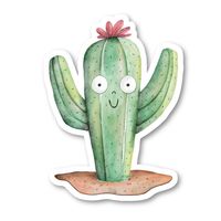 Cactus Sticker Funny Stickers - 2 Pack - Laptop Stickers - 2.5" Vinyl Decal - Laptop, Phone, Tablet Vinyl Decal Sticker (2 Pack) S82332