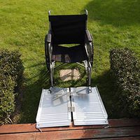 Velraptor 2 FT Portable Folding Wheelchair Ramps Non-Skid Aluminum Loading Traction Threshold Ramp with Carrying Handle, Holds up to 600 lbs