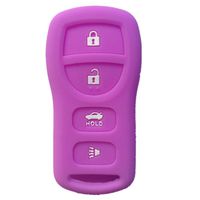 Purple Skin Silicone Protective Remote Key Fob Cover Bag Holder for Nissan Armada Altima Sentra Maxima 350z