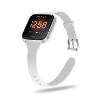 Fintie Bands Compatible with Fitbit Versa 2 / Versa/Versa Lite Edition, Slim Soft Silicone Replacement Sport Strap Wristbands for Fitbit Versa/Versa Lite/Versa SE Fitness Smart Watch, White