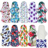 10pcs Set Resuable Menstrual Pad Set Including 1Pc Mini Wet Bag + 9Pcs Regular Flow Waterproof Mama Cloth Sanitary Napkin Pads Menstrual Pads