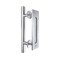 SMARTSTANDARD 12" Flush Set Stainless Steel Pull Door Hardware Handle