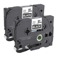 Chiphell 2-Pack P Touch Label Tape White on Black 12mm 0.47 Compatible for Brother P-Touch Cube PTD210 PTH110 PTD400 and Other Ptouch Label Maker, 26.2 feet(8M)