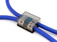 KnuKonceptz Bassik 2 Way Mini ANL Fuse Distribution Block - 1/0 Gauge to 1/0 or 4 Gauge - 20 Amp