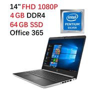 Flagship 2019 HP 14" FHD Laptop | Intel Quad-Core Pentium Silver N5000 Up to 2.7Ghz |4GB DDR4 | 64GB eMMC SSD | Office 365 Personal-1yr | Win 10 S| Support up to 256G Micro SD Extra Storage