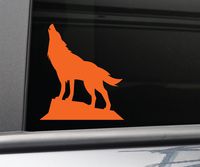 Wolf Vinyl Decal Laptop Car Truck Bumper Window Sticker - Orange