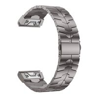 LDFAS Fenix 5/6 Band, 22mm Titanium Metal Quick Fit Watch Strap with Enhanced Durability Version Compatible for Garmin Instinct/Fenix 5 Plus/Fenix 6 Pro/Forerunner 935/945 Smartwatch, DLC- Silver
