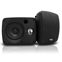 Outdoor Waterproof Wireless Bluetooth Speaker - 6.5 Inch Pair 2-Way Weatherproof Wall/Ceiling Mounted Dual Speakers w/Heavy Duty Grill, Universal Mount, Patio, Indoor Use - Pyle PDWR64BTB (Black)