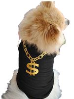Axchongery Pet Vest, Handsome Dog Dollar T-Shirt Summer Cool Small Puppy Cat Doggy Clothes (Black, m)