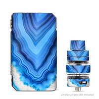 IT'S A SKIN Decal Vinyl Wrap for VooPoo Drag Mini & UForce T2 Tank Vape Sticker Sleeve Cover/Crystal Blue Ice Marble
