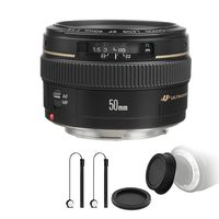 Canon EF 50mm f/1.4 USM Lens + Rear & Front Lens Cap + Two Lens Cap Holder