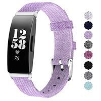 NANW Compatible with Fitbit Inspire HR/Inspire Bands Large Small, Woven Fabric Accessories Strap Wristband Women Men for Inspire & Inspire HR Smartwatch (Lilac, Large (6.2"-8.9"))